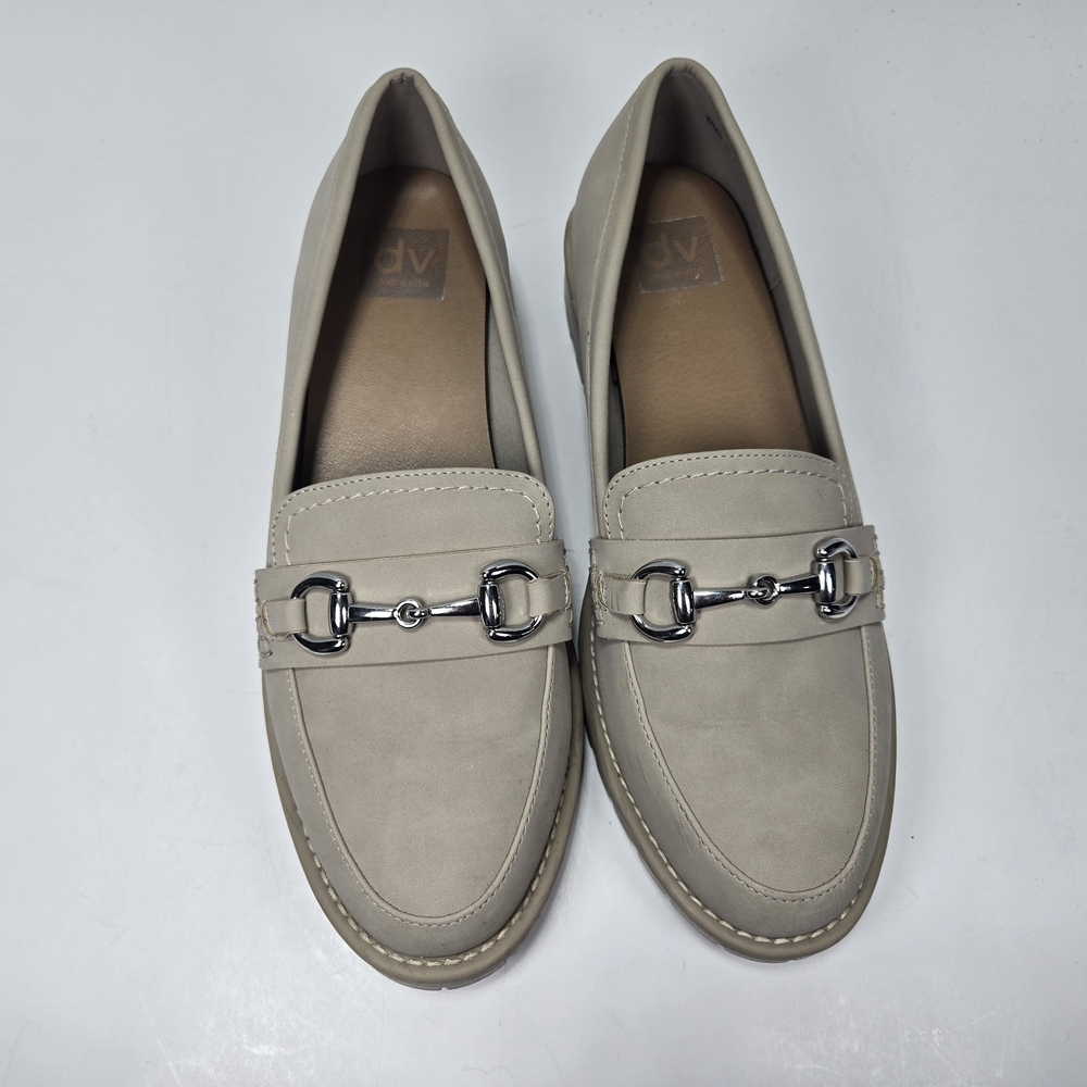 Dolce Vita Claudia Chunky Beige Horsebit Penny Loafers w/ Silver Accent Size 10 - Picture 6 of 14